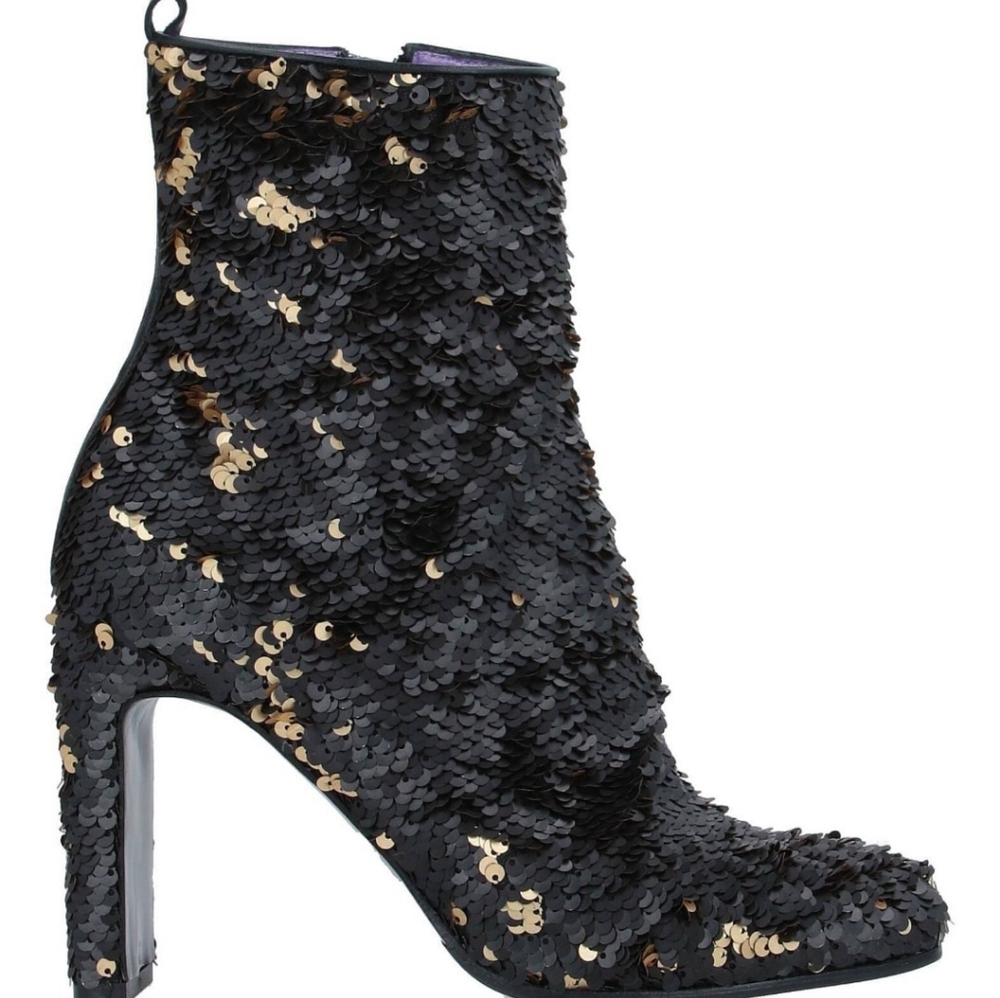 Sequin ankle boots
